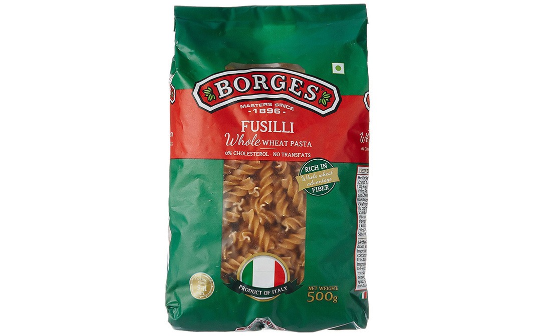 Borges Fusilli Whole Wheat Pasta    Pack  500 grams